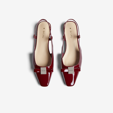 百思图2024夏季新款时尚潮流金属扣尖头粗跟后空女凉鞋M3236BH4