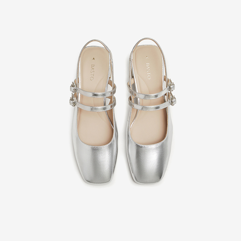 百思图2024夏季新款商场同款时尚简约粗跟后空女凉鞋A3851BH4