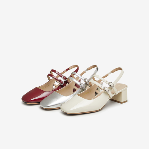 百思图2024夏季新款商场同款时尚简约粗跟后空女凉鞋A3851BH4