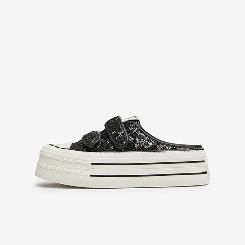 百思图2024夏季新款时尚运动休闲穆勒鞋厚底女拖鞋鞋I5716BH4