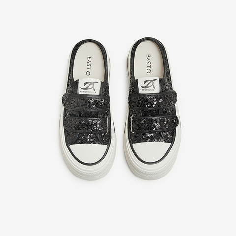 百思图2024夏季新款时尚运动休闲穆勒鞋厚底女拖鞋鞋I5716BH4