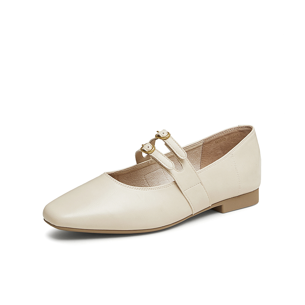 百思图2024秋季新款商场同款简约休闲玛丽珍方跟女单鞋M1012CQ4