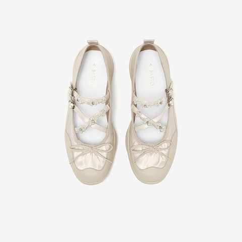 百思图2024秋季新款商场同款时尚休闲玛丽珍鞋厚底女单鞋UHA10CQ4