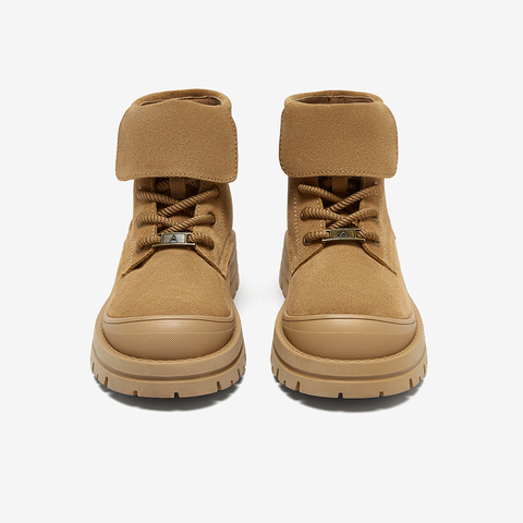 百思图2024冬季新款商场同款户外运动工装靴粗跟女短靴I2706DD4