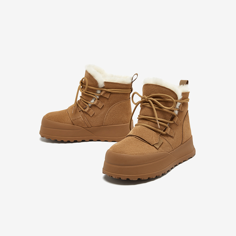 百思图2024冬季新款商场同款时尚户外雪地靴厚底女短靴L3228DD4