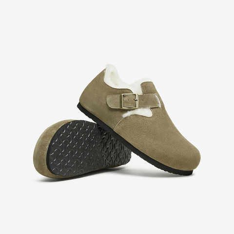 百思图2024冬季新款商场同款复古户外休闲勃肯鞋女单鞋BM309DM4