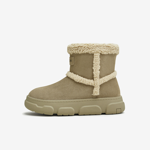 百思图2024冬季新款时尚户外运动休闲雪地靴厚底女短靴L2228DD4