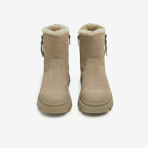 百思图2024冬季新款商场同款户外休闲雪地靴厚底女短靴L5728DD4