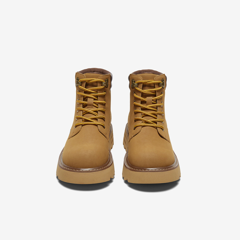 百思图2024冬季新款商场同款时尚户外工装靴粗跟女短靴BZ015DD4