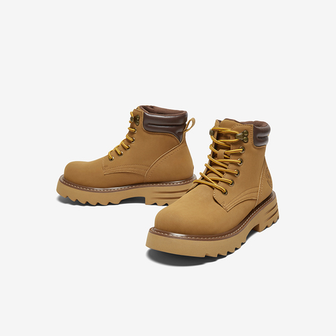 百思图2024冬季新款商场同款时尚户外工装靴粗跟女短靴BZ015DD4