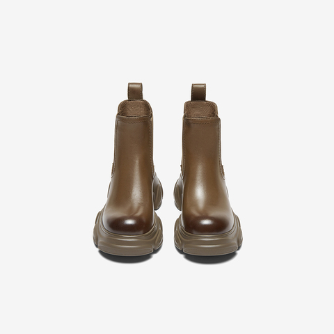 百思图2024冬季新款商场同款时尚街头烟筒靴粗跟女短靴A6351DD4