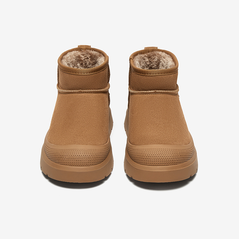 百思图2024冬季新款商场同款简约休闲雪地靴厚底男低靴L3632DD4