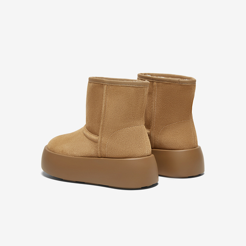 百思图2024冬季新款商场同款时尚休闲雪地靴厚底女短靴E1251DD4