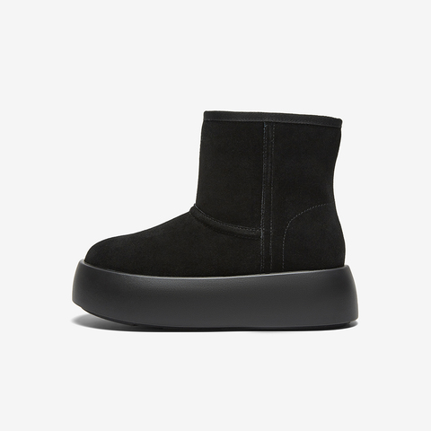 百思图2024冬季新款商场同款时尚休闲雪地靴厚底女短靴E1251DD4