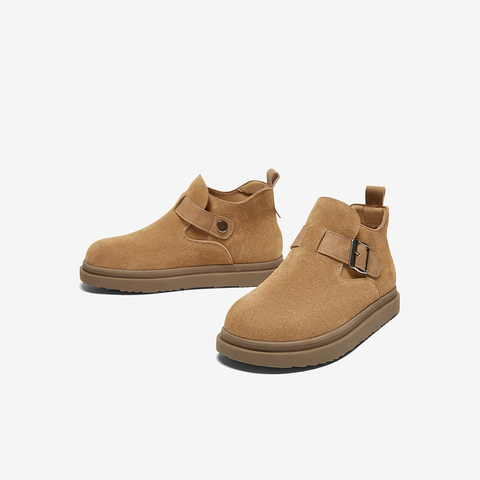 百思图2024冬季新款商场同款复古休闲勃肯鞋平跟女单鞋BG577DD4