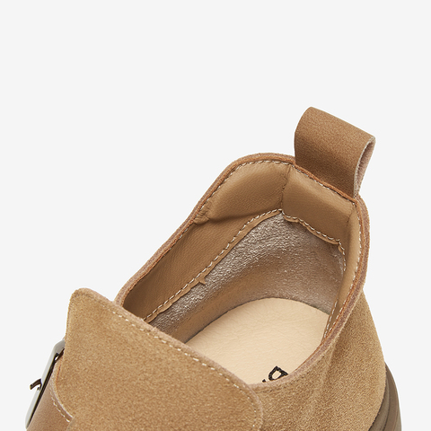 百思图2024冬季新款商场同款复古休闲勃肯鞋平跟女单鞋BG577DD4