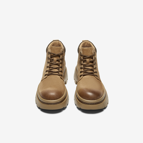 百思图2024冬季新款时尚户外运动工装靴粗跟男低靴S0819DD4