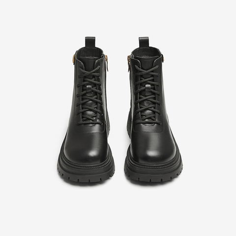 百思图2024冬季新款商场同款户外运动马丁靴粗跟女短靴ULT03DD4