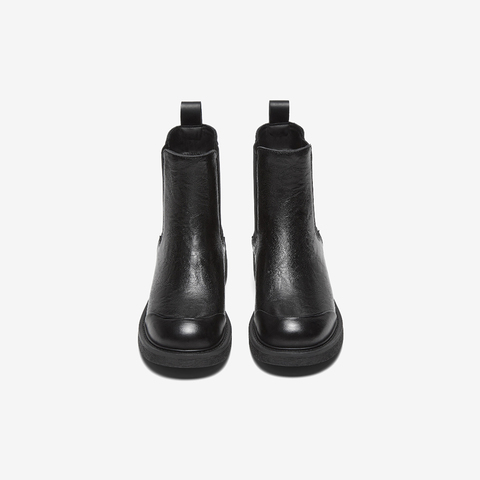 百思图2024冬季新款商场同款简约通勤烟筒靴粗跟女短靴W2555DD4