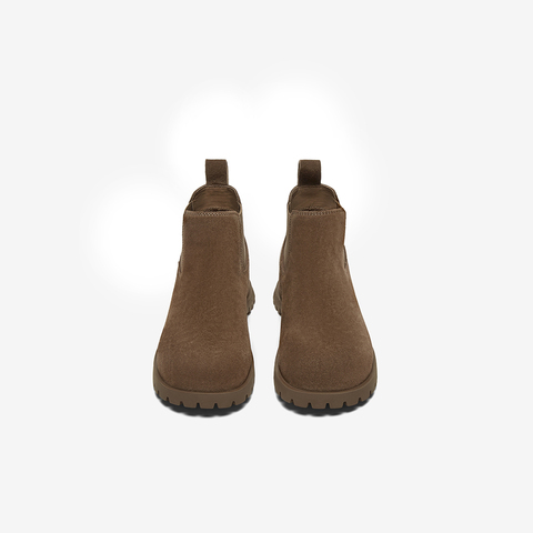 百思图2024冬季新款商场同款复古户外切尔西靴平跟女短靴W0022DD4