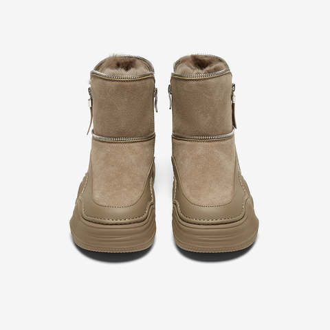 百思图2024冬季新款商场同款户外休闲雪地靴厚底女短靴X1596DD4