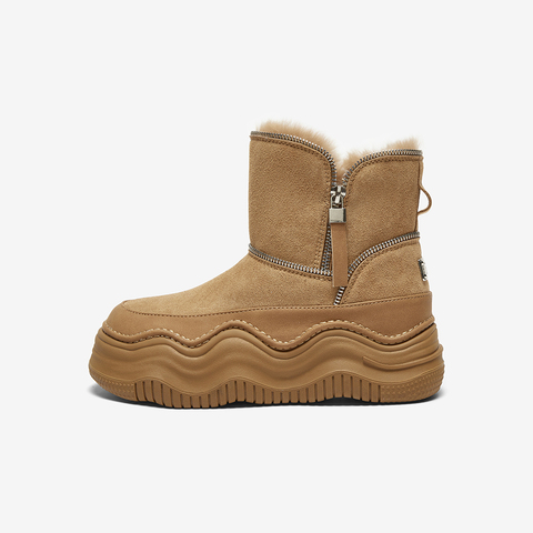 百思图2024冬季新款商场同款户外休闲雪地靴厚底女短靴X1596DD4