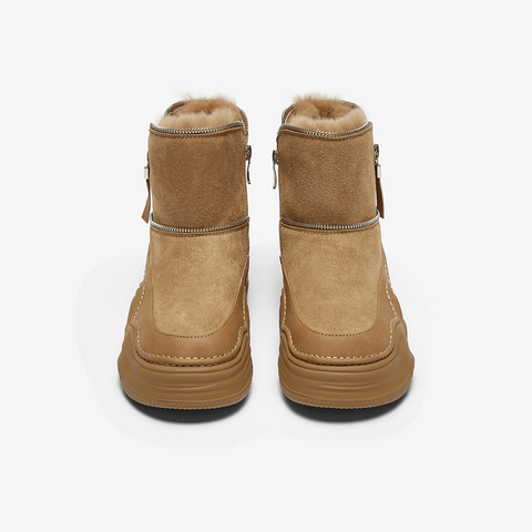 百思图2024冬季新款商场同款户外休闲雪地靴厚底女短靴X1596DD4