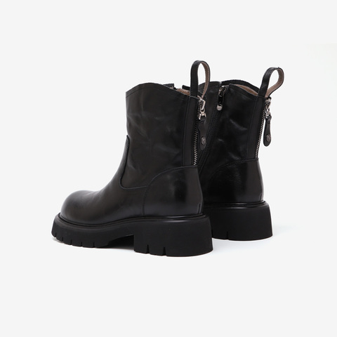 百思图2024冬季新款商场同款时尚通勤时装靴粗跟女短靴CE253DD4