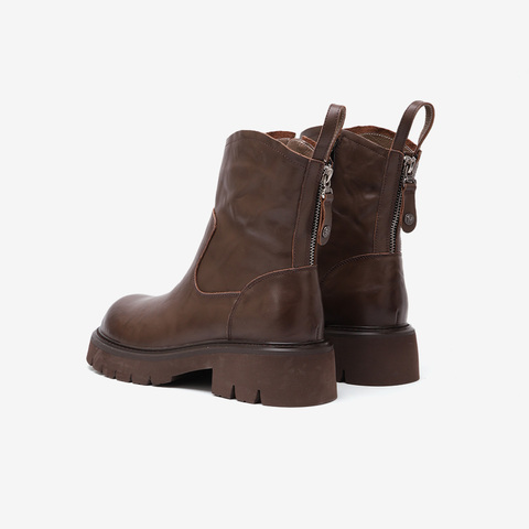 百思图2024冬季新款商场同款时尚通勤时装靴粗跟女短靴CE253DD4