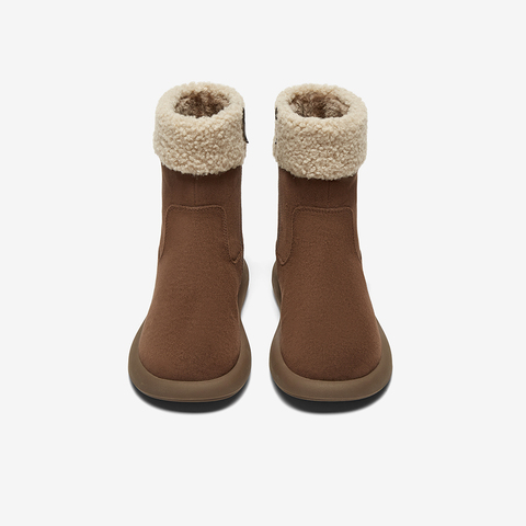 百思图2024冬季新款简约户外休闲雪地靴厚底圆头女中靴M5311DZ4