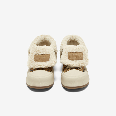 百思图2024冬季新款商场同款运动毛毛鞋厚底圆头女休闲鞋E8615DD4