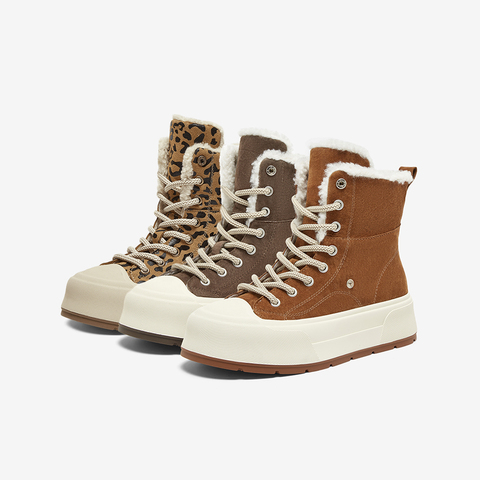 百思图2024冬季新款商场同款运动毛毛鞋厚底圆头女休闲鞋E8615DD4