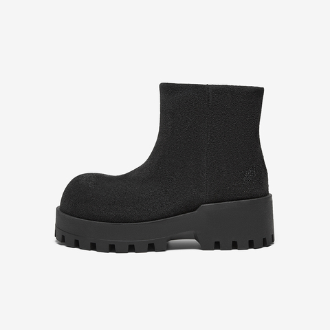 百思图2024冬季新款简约户外运动时装靴粗跟圆头女短靴I2729DD4