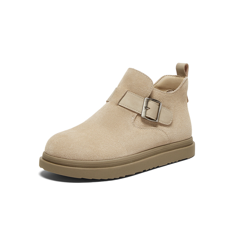 百思图2024冬季新款商场同款复古休闲勃肯鞋平跟女单鞋BG577DD4