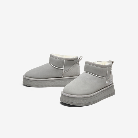 百思图2024冬季新款商场同款时尚户外雪地靴厚底女短靴M5802DD4