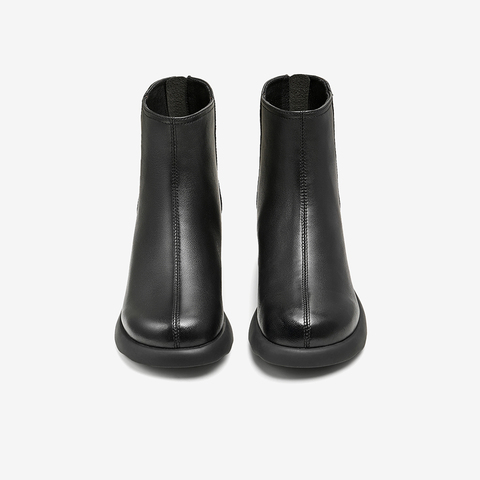 百思图2024冬季新款商场同款简约通勤时装靴粗跟女短靴BD701DD4