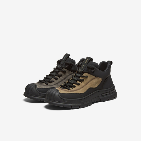 百思图2024冬季新款商场同款户外运动工装靴厚底男低靴80160DD4