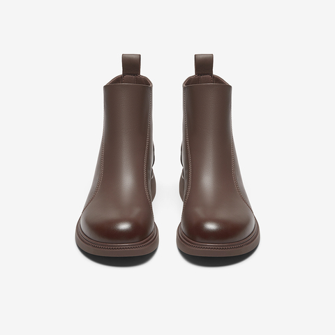 百思图2024冬季新款商场同款简约通勤休闲靴粗跟女短靴G2176DD4