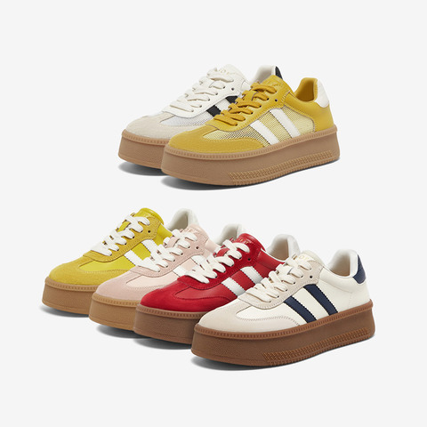 百思图2024春季新款商场同款时尚运动板鞋厚底女休闲鞋ID876AM4