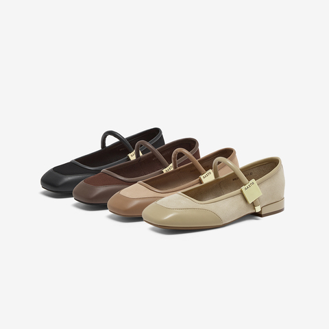 百思图2024春季新款时尚复古法式玛丽珍鞋粗跟方头女单鞋MB317AQ4