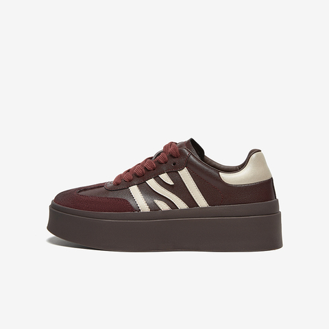 百思图2025春季新款商场同款复古运动德训鞋厚底女休闲鞋I7561AM5