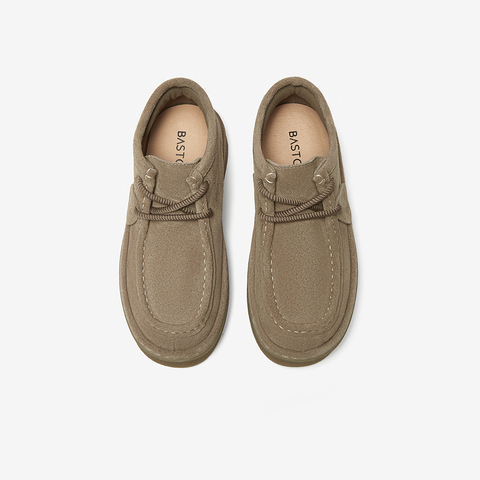 百思图2024冬季新款商场同款简约休闲袋鼠鞋厚底女单鞋BG117DD4