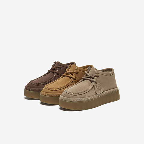 百思图2024冬季新款商场同款简约休闲袋鼠鞋厚底女单鞋BG117DD4