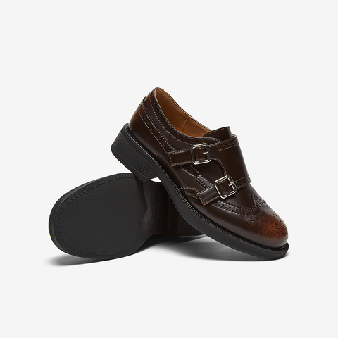 百思图2025春季新款时尚复古英伦风牛津鞋粗跟女单鞋CD462AM5