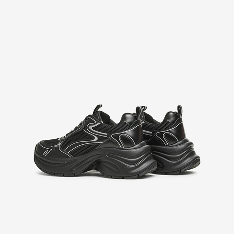 百思图2024春季新款时尚户外运动银色老爹鞋厚底女休闲鞋D5198AM5