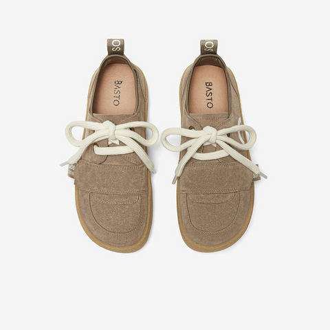 百思图2025春季新款时髦复古户外袋鼠鞋厚底圆头女单鞋S8063AM5