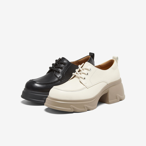 百思图2025春季新款商场同款复古英伦学院牛津鞋女单鞋UMG03AM5