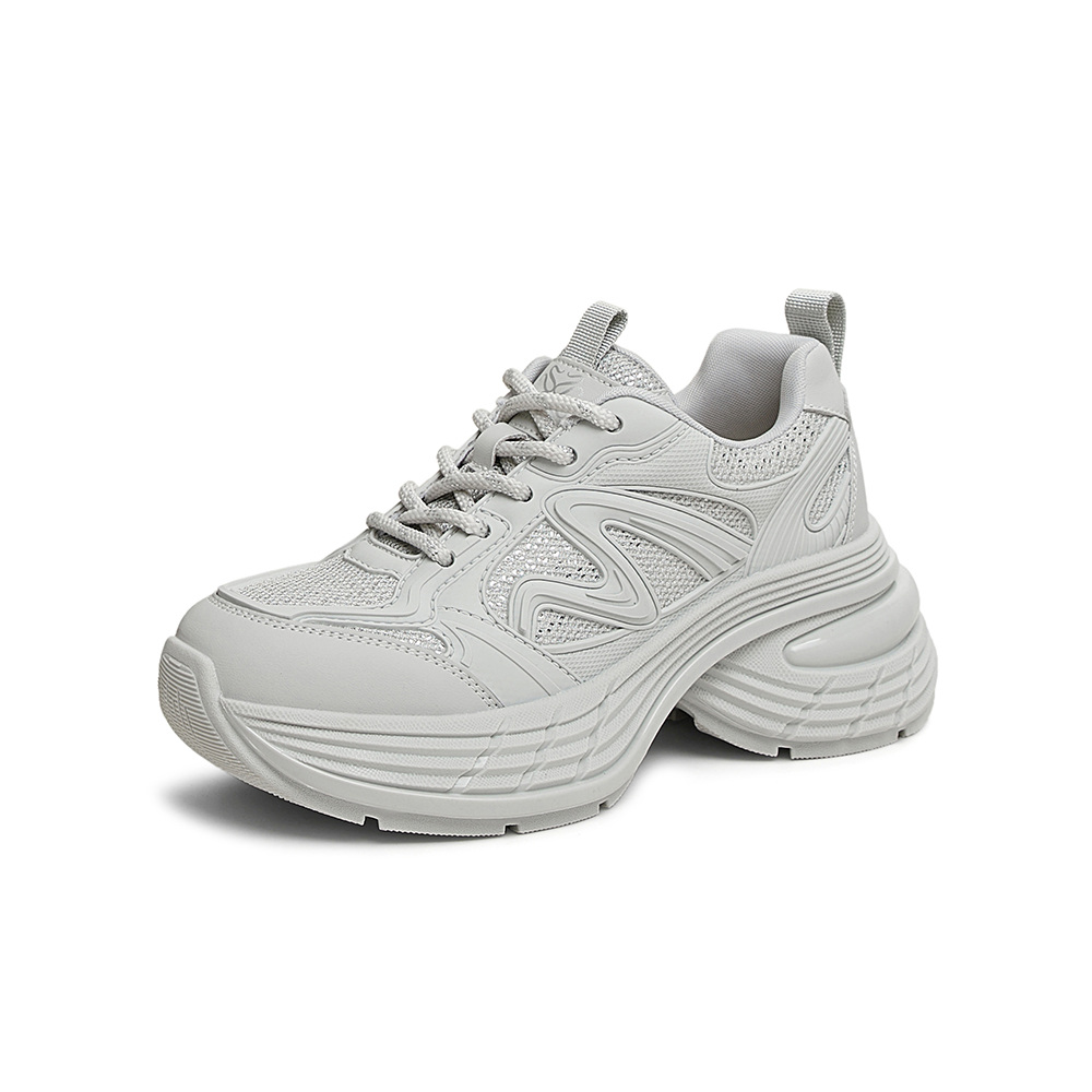 百思图2025春季新款时尚简约街头运动老爹鞋厚底女休闲鞋A9165AM5