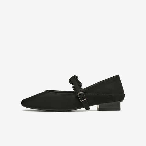 百思图2025春季新款简约复古通勤玛丽珍鞋粗跟方头女单鞋E4653AQ5