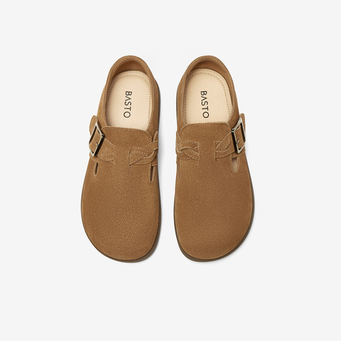 百思图2025春季新款商场同款复古休闲勃肯鞋平跟女单鞋BG276AA5